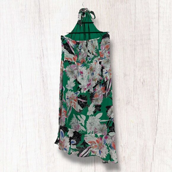 Parker Green Floral Satin Maxi Dress - Picture 4 of 4